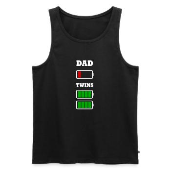 Funny Dad of twins batteries - Men's Premium Organic Tank Top - black - Front - AI Model Male 178 light (178cm)