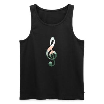 Treble Clef Landscape - Men's Premium Organic Tank Top - black - Front - AI Model Male 178 light (178cm)