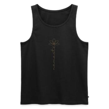 Namasté Lotosblume Lotosblüte Yoga Blume Spruch - Männer Premium Bio Tank Top - Schwarz - Vorne - Michal (187cm)