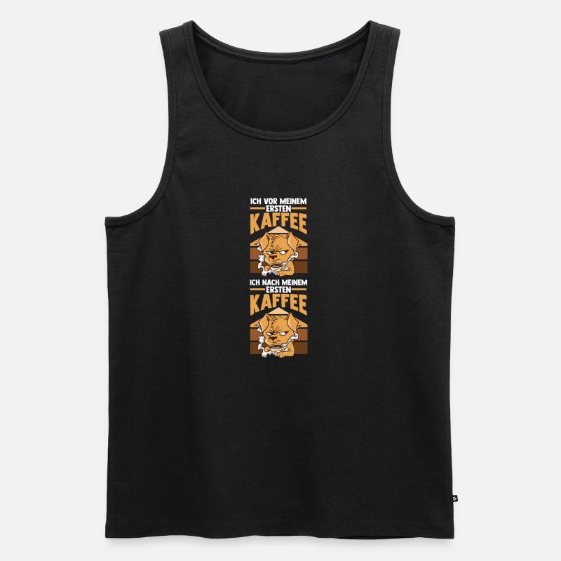 Suivez-moi devant mon premier café - Débardeur bio Premium Homme - noir