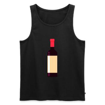 bottle of wine - Men's Premium Organic Tank Top - black - Front - AI Model Male 178 light (178cm)