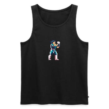 PixelArt, Fighter - Männer Premium Bio Tank Top - Schwarz - Vorne - AI Model Male 178 light (178cm)
