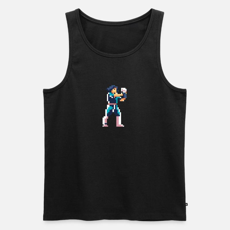 PixelArt, Fighter - Männer Premium Bio Tank Top - Schwarz