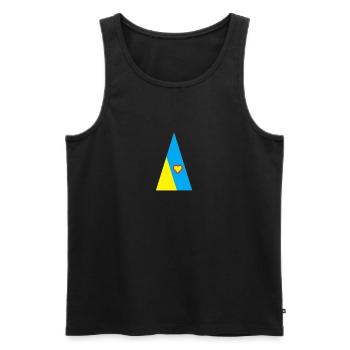 LoveUkraine - Männer Premium Bio Tank Top - Schwarz - Vorne - AI Model Male 178 light (178cm)