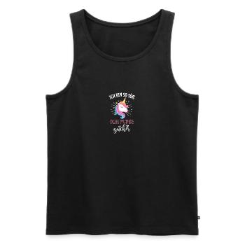 Ich bin so süß - Ich pupse Zucker - Männer Premium Bio Tank Top - Schwarz - Vorne - Michal (187cm)
