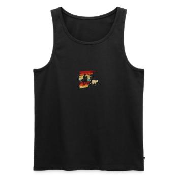 Calf Roping Rodeo Cowboy, Retro Breakaway Roping - Männer Premium Bio Tank Top - Schwarz - Vorne - Michal (187cm)