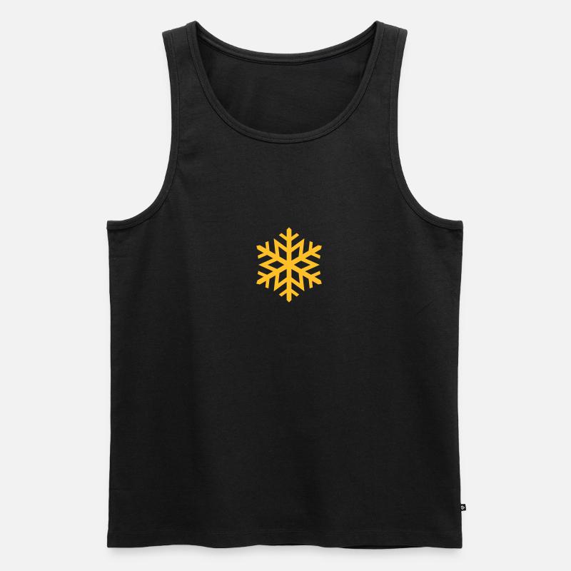 Yellow Snow Flake No.5 - Männer Premium Bio Tank Top - Schwarz