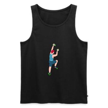 Climbing, bouldering, sport climbing, climbing wall - Men's Premium Organic Tank Top - black - Front - AI Model Male 178 light (178cm)