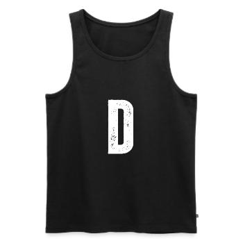 D - Männer Premium Bio Tank Top - Schwarz - Vorne - AI Model Male 178 light (178cm)