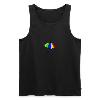 Logo colorful umbrella - Men's Premium Organic Tank Top - black - Front - AI Model Male 178 light (178cm)