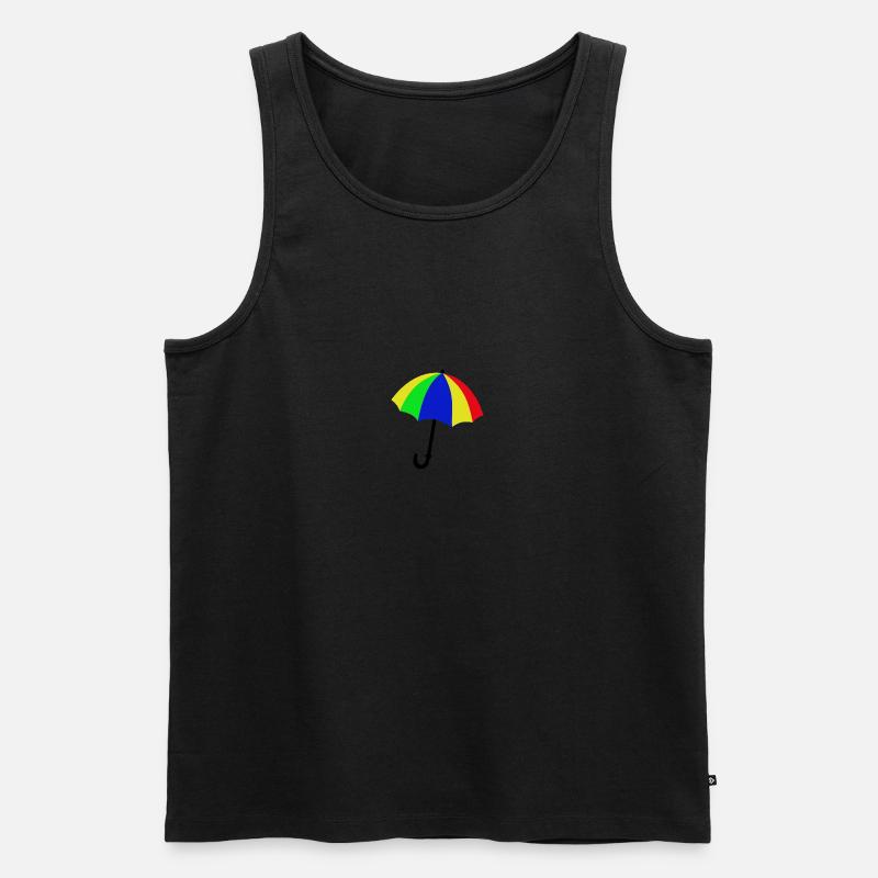 Logo bunter Regenschirm - Männer Premium Bio Tank Top - Schwarz