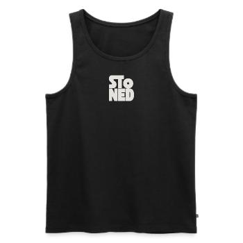 Stoned - Men's Premium Organic Tank Top - black - Front - AI Model Male 178 light (178cm)