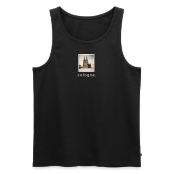 Cathédrale de Cologne rétro Photo - Débardeur bio Premium Homme - noir - Devant - AI Model Male 178 light (178cm)