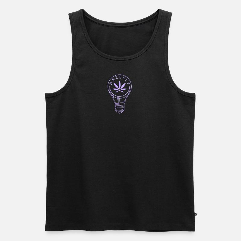LIGHTBULB CANNABIS GLÜHBIRNE - Männer Premium Bio Tank Top - Schwarz