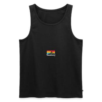 Hambourg Rétro Sites Skyline Souvenir - Débardeur bio Premium Homme - noir - Devant - Michal (187cm)