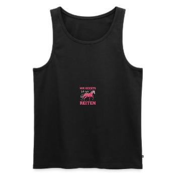 Reitersprüche Reiterin Pferdekopf Reitshirt - Männer Premium Bio Tank Top - Schwarz - Vorne - Michal (187cm)