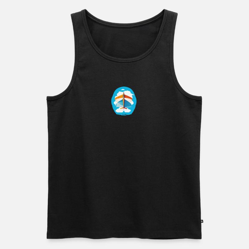 4WingOrangeBlau - Männer Premium Bio Tank Top - Schwarz