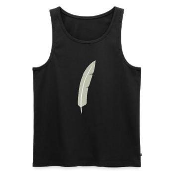 Feather Arc Minimalist Print - Débardeur bio Premium Homme - noir - Devant - AI Model Male 178 light (178cm)