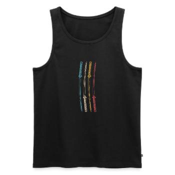 Samurai Japan Katana Ninja Schwert retro Vektor 3 - Männer Premium Bio Tank Top - Schwarz - Vorne - AI Model Male 178 light (178cm)