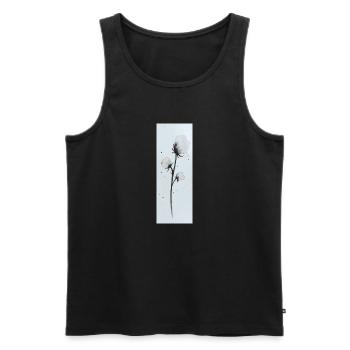 Baumwollblüte Cottonflowers - Männer Premium Bio Tank Top - Schwarz - Vorne - Michal (187cm)