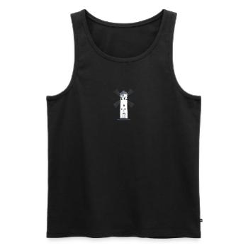 Swinemünde Leuchtturm , Handzeichnung Polen - Männer Premium Bio Tank Top - Schwarz - Vorne - AI Model Male 178 light (178cm)