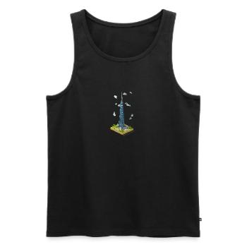 Geometrischer Low-Poly-Burj Khalifa - Männer Premium Bio Tank Top - Schwarz - Vorne - AI Model Male 178 light (178cm)