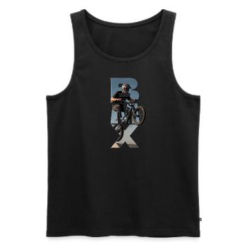 Ride the Edge - Men's Premium Organic Tank Top - black - Front - AI Model Male 178 light (178cm)