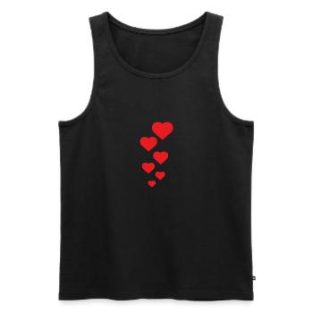 Coeur Cœurs Bonheur Amitié Cadeau familial - Débardeur bio Premium Homme - noir - Devant - Michal (187cm)
