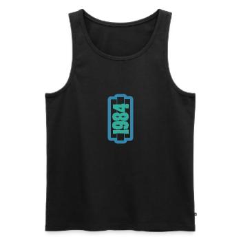 Born in 1984 - Men's Premium Organic Tank Top - black - Front - AI Model Male 178 light (178cm)