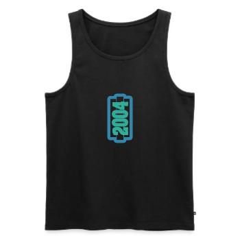 Born in 2004 - Men's Premium Organic Tank Top - black - Front - AI Model Male 178 light (178cm)