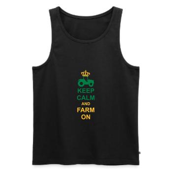Ferme Keep Calm - Débardeur bio Premium Homme - noir - Devant - Michal (187cm)