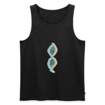 Science Biologie rétro ADN Génétique Motif 2 - Débardeur bio Premium Homme - noir - Devant - Michal (187cm)