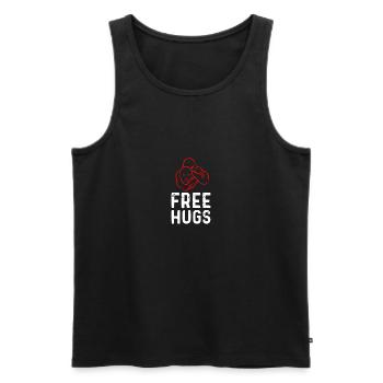 Free Hugs - Drôle de Brésilien Jiu-Jitsu BJJ - Débardeur bio Premium Homme - noir - Devant - AI Model Male 178 light (178cm)