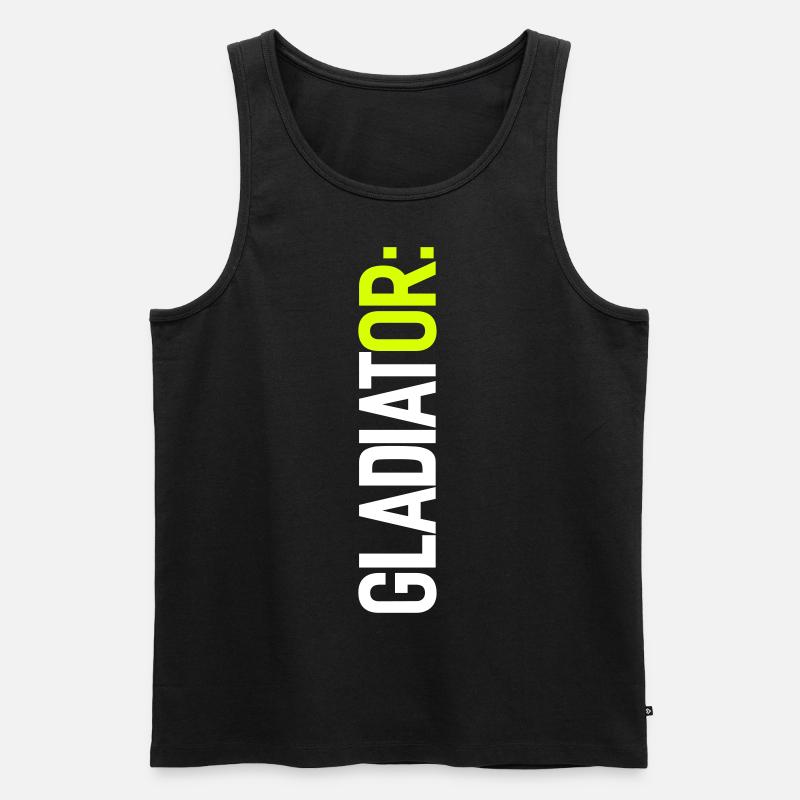 GLADIATOR: (oder ich!) - Männer Premium Bio Tank Top - Schwarz