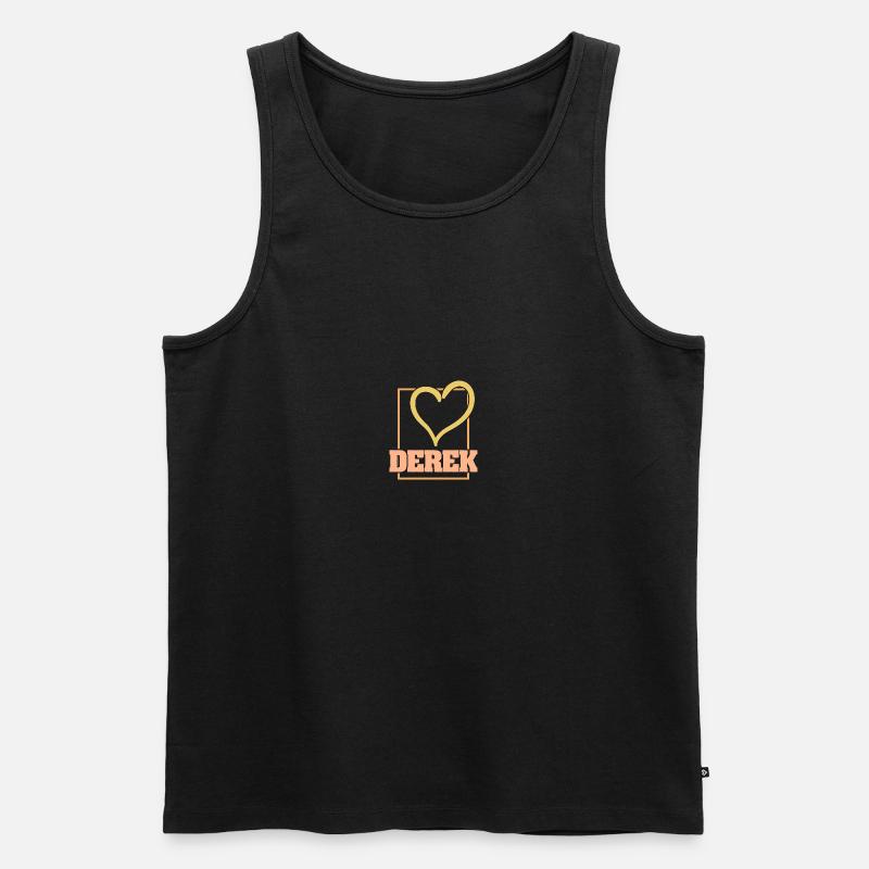 Herz Derek - Männer Premium Bio Tank Top - Schwarz