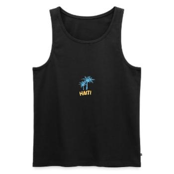 Haïti comme Haïti - Débardeur bio Premium Homme - noir - Devant - Michal (187cm)