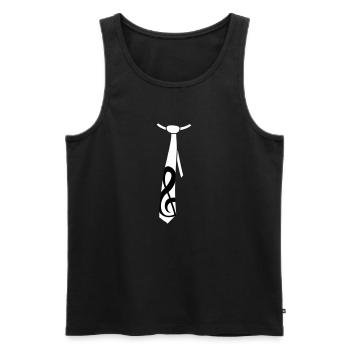 Musik Notenschlüssel Note Krawatte Anlass Stil - Männer Premium Bio Tank Top - Schwarz - Vorne - AI Model Male 178 light (178cm)