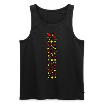 Colored Stars Yellow Red T-shirt Sweatshirt - Débardeur bio Premium Homme - noir - Devant - AI Model Male 178 light (178cm)