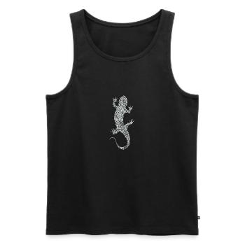 Eidechse - Männer Premium Bio Tank Top - Schwarz - Vorne - AI Model Male 178 light (178cm)