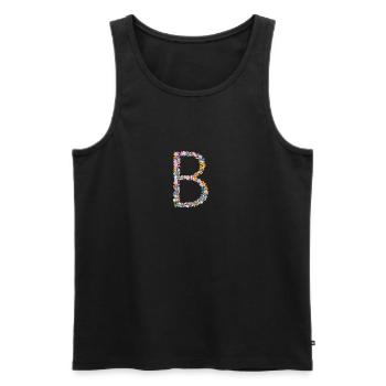 B FLOWERS - Männer Premium Bio Tank Top - Schwarz - Vorne - AI Model Male 178 light (178cm)