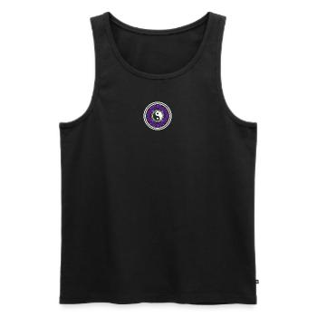 Yin & Yang | Design Spirituel Motif Couleurs Noir - Débardeur bio Premium Homme - noir - Devant - Michal (187cm)