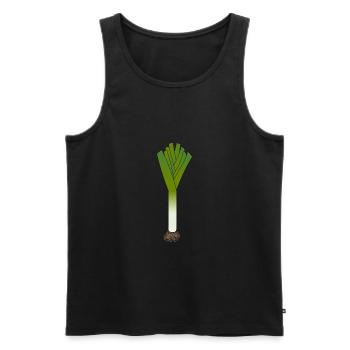 leek - Men's Premium Organic Tank Top - black - Front - AI Model Male 178 light (178cm)