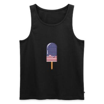 July 4 USA - Men's Premium Organic Tank Top - black - Front - AI Model Male 178 light (178cm)