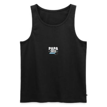 Papa 2023 Futur Cadeau Père à Être - Débardeur bio Premium Homme - noir - Devant - Michal (187cm)