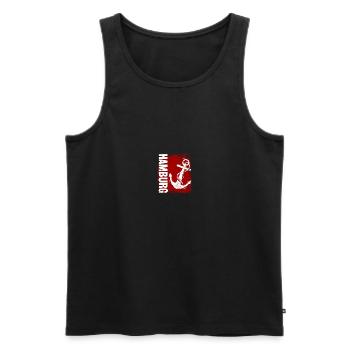 Armoiries de Hambourg Drapeau d’ancre Cadeau - Débardeur bio Premium Homme - noir - Devant - AI Model Male 178 light (178cm)