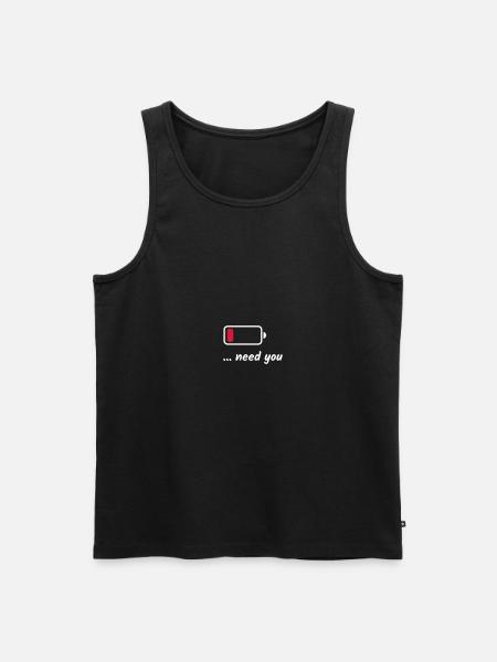 Low Battery Need You White - Men's Premium Organic Tank Top - black