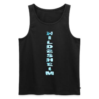 Hildesheim Allemagne City Font Skyline - Débardeur bio Premium Homme - noir - Devant - AI Model Male 178 light (178cm)