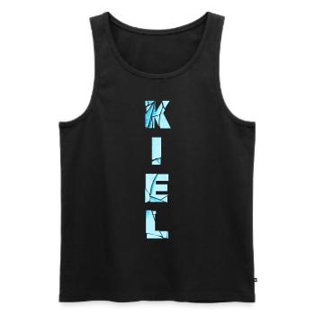 Kiel Germany City Font Skyline Home - Men's Premium Organic Tank Top - black - Front - AI Model Male 178 light (178cm)