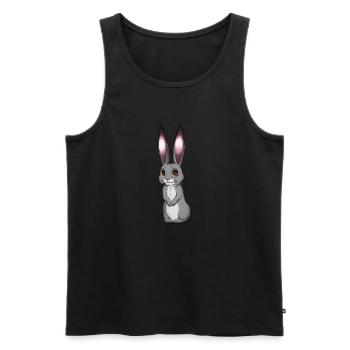Cartoon Rabbit - Men's Premium Organic Tank Top - black - Front - AI Model Male 178 light (178cm)