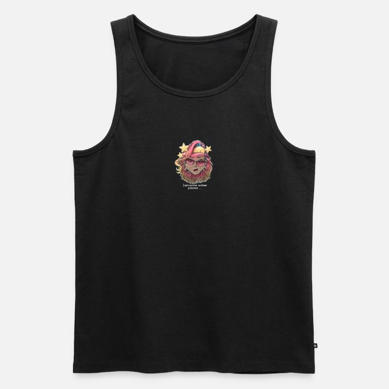 Regenbogen Hitzschlag Mädchen Design - Männer Premium Bio Tank Top - Schwarz